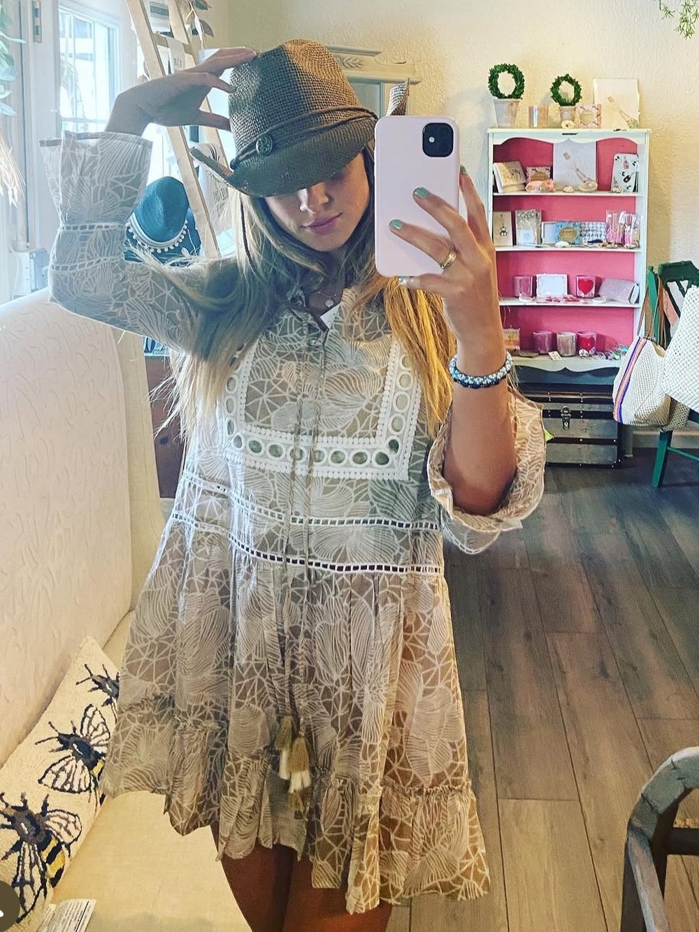 Boho Beige Tunic Dress kaftan from Italy
